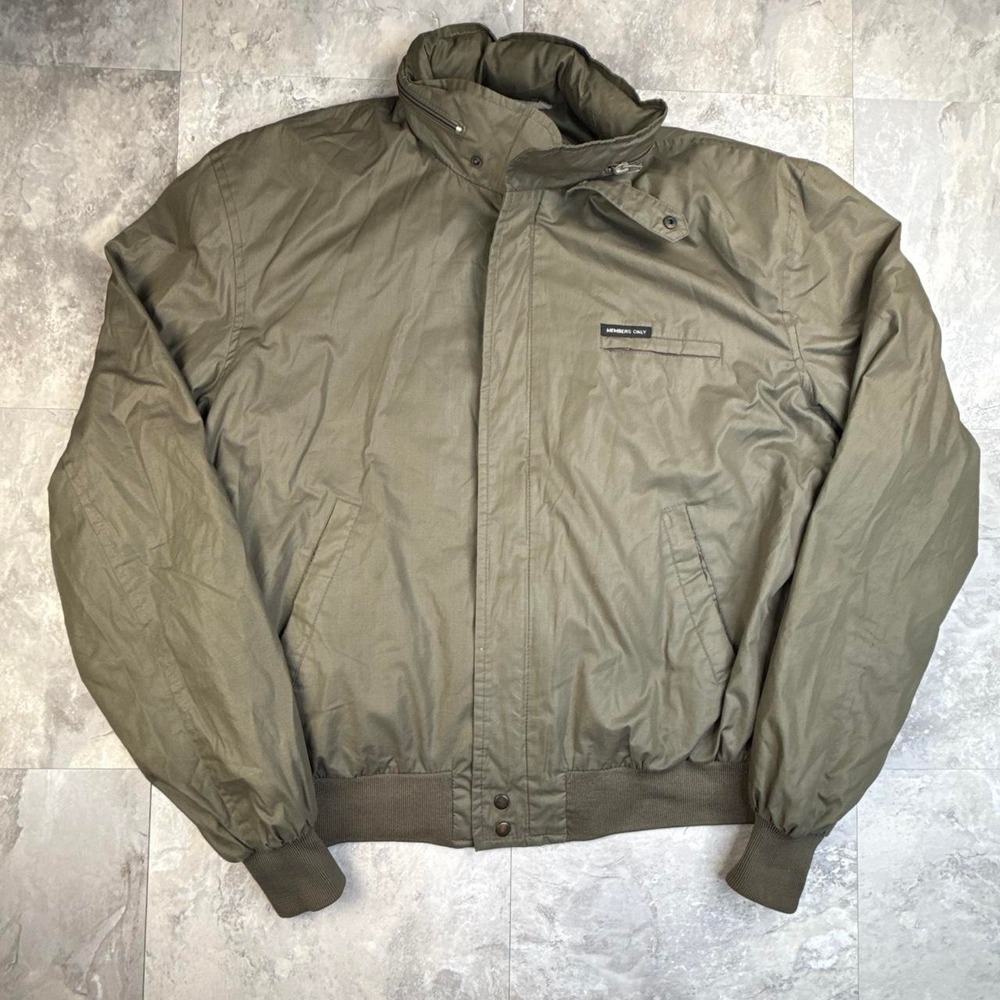 Vintage Khaki Members Only Bomber Windbreaker Jacket XL